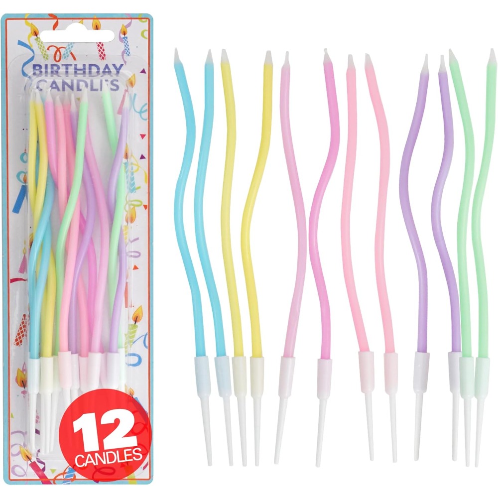 Candle Supply - Gökkuşağı Spiral Doğum Günü Pastası Mumları