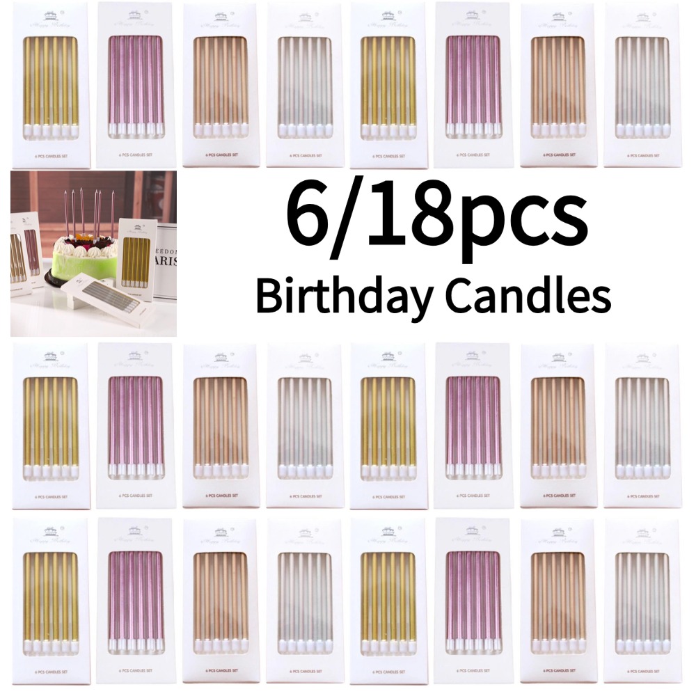 Candle Supply - 6/18 adet Metal Altın Gümüş Doğum