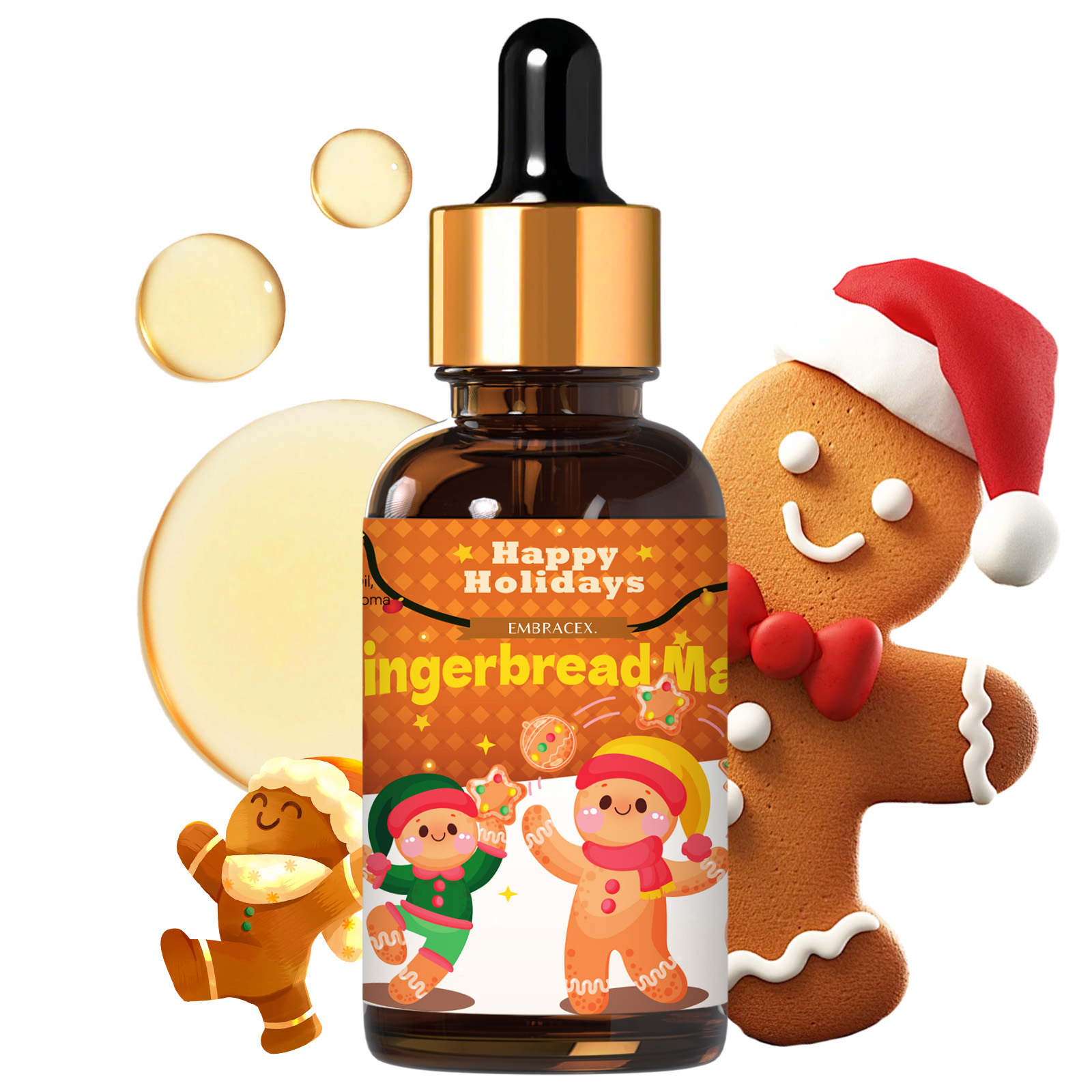 Candle Making Supplies Fragrance Oils - 30ml Zencefilli Kurabiye Adamı Esansiyel Yağı