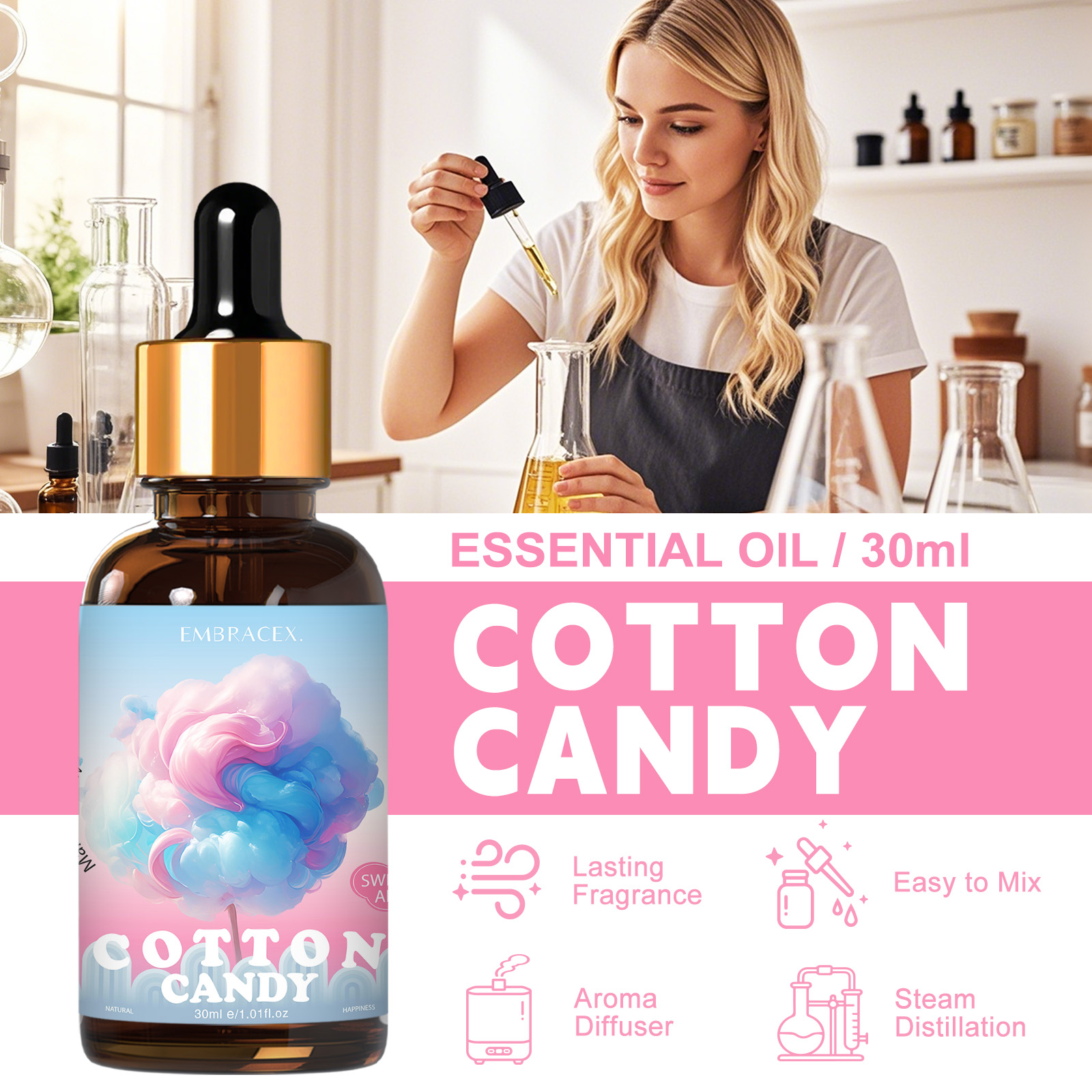 30ml Pamuk Şeker Esansiyel Yağ - Candle Making Supplies Fragrance Oils incelemesi ve fiyatı
